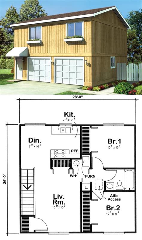 Plan 6015 - 26’X 28’ Two-Bedroom Apartment Garage | Garage apartment ...