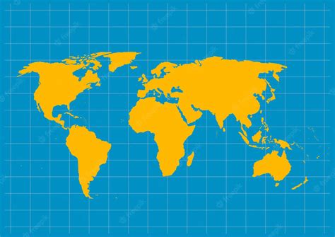 World map vector isolated on blue background flat earth map template ...