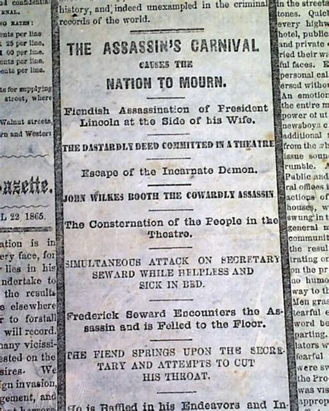 One of the best Lincoln assassination newspapers... - RareNewspapers.com