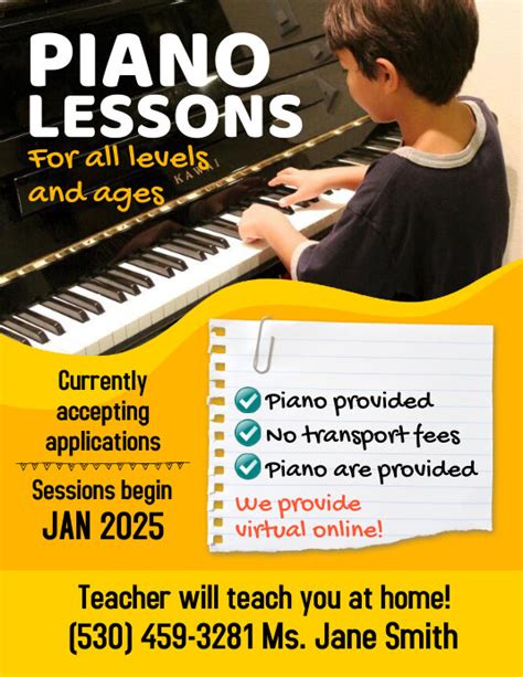 Piano Lesson Flyer Template