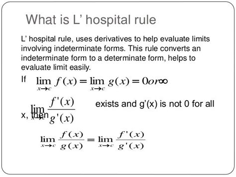 L’ hospital rule to solve calculus problems