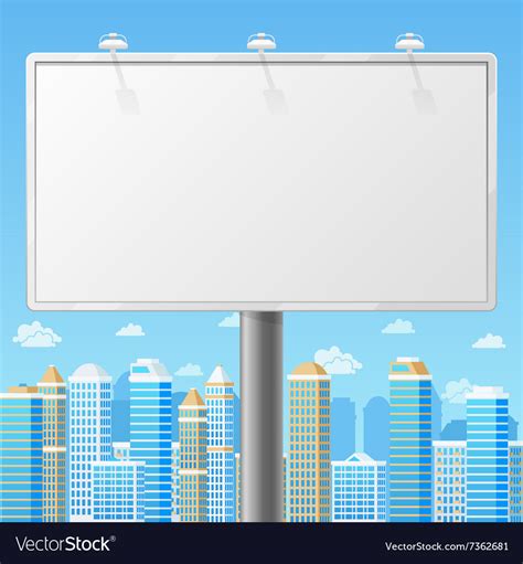 Blank billboard with urban background Royalty Free Vector