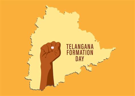 Premium Vector | Telangana Formation day June 2nd with map on Indian map showing charminar