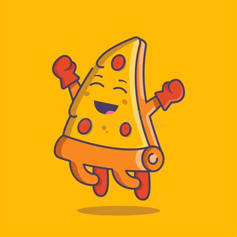 Cute Pizza Cartoon Illustration Stock Vector - Illustration of ...