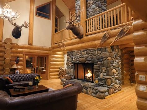 Log Cabin Living Rooms and Great Rooms - North American Log Crafters