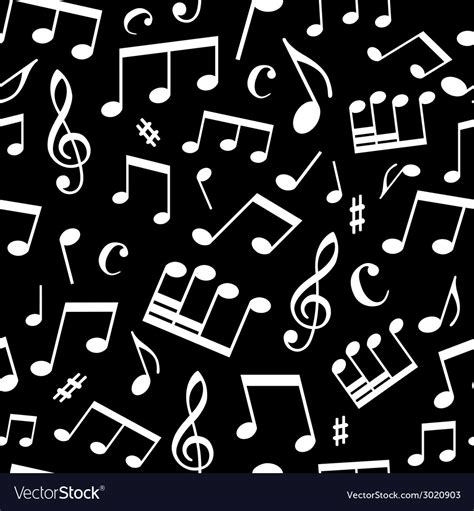 Black and white seamless music pattern Royalty Free Vector