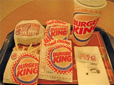 burger king coke, fried chicken, french fries, and whopper with cheese ...