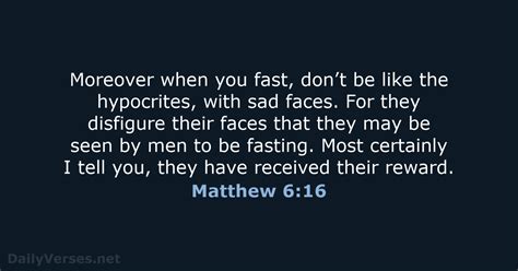 Matthew 6:16 - Bible verse (WEB) - DailyVerses.net