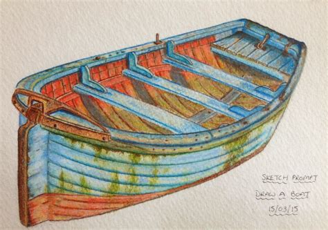 Realistic Boat Drawing With Colour - magicheft