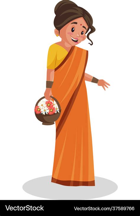 Goddess sita cartoon character Royalty Free Vector Image