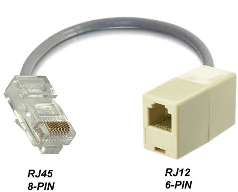 Rj12 Rj11 6p6c 6-pin Male To Rj45 Cat5 Ethernet 6p6c6-pin Female ...