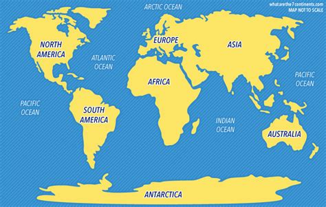 Map Of Seven Continents And Oceans