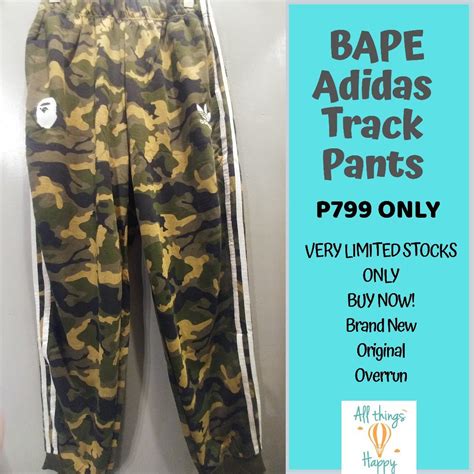 A Bathing Ape BAPE x Adidas Track Pants, Men's Fashion, Bottoms, Joggers on Carousell