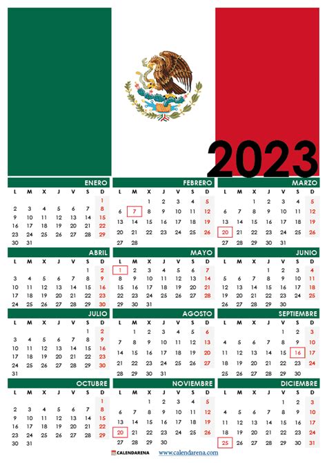 Calendario 2023 Mexico Dias Festivos Oficiales - IMAGESEE