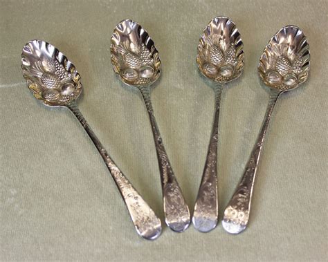 Antiques Atlas - Antique Set Of Four Silver Berry Spoons