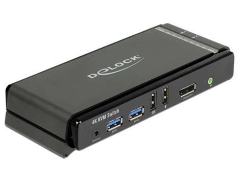 KVM Switch DisplayPort 1.2 4K 60Hz cu USB 3.0 si Audio, Delock 11467