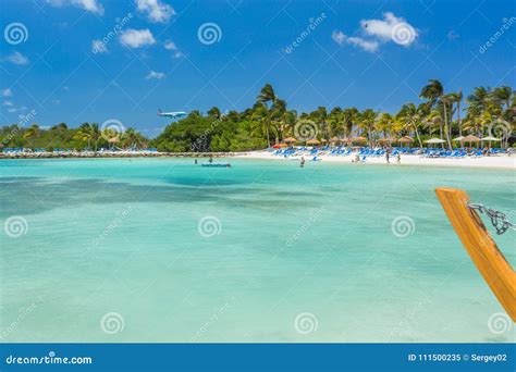 Flamingo Beach at Aruba Island Editorial Image - Image of coconut ...