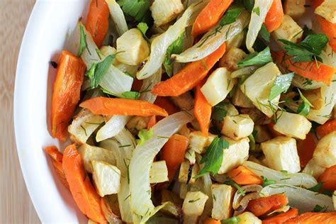 Roasted Celery Root and Carrots with Parsley and Dill