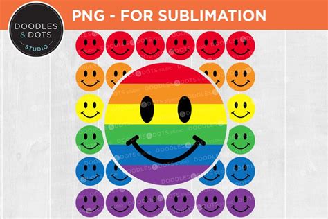 LGBTQ Rainbow Smiley Face png, Pride Month sublimation shirt