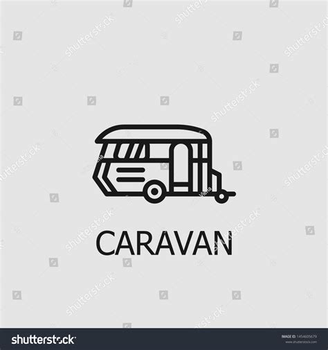 Outline Caravan Vector Icon Caravan Illustration Stock Vector (Royalty Free) 1454605679 ...