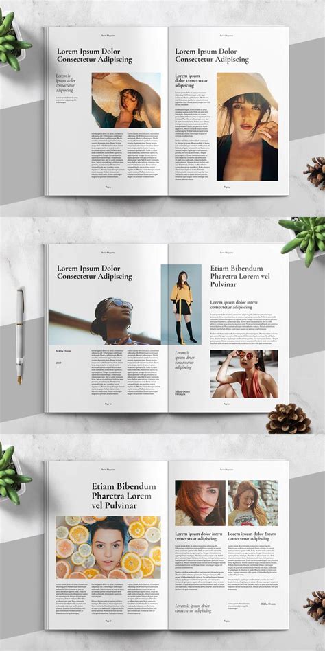 Minimalist Aesthetic Fashion Magazine Template INDD | Magazine design, Fashion magazine layout ...