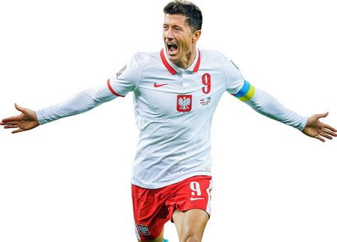 Robert Lewandowski Poland football render - FootyRenders