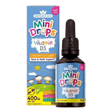 Vitamin D3 Drops | Bone & Teeth Support | From Newborns | Natures Aid