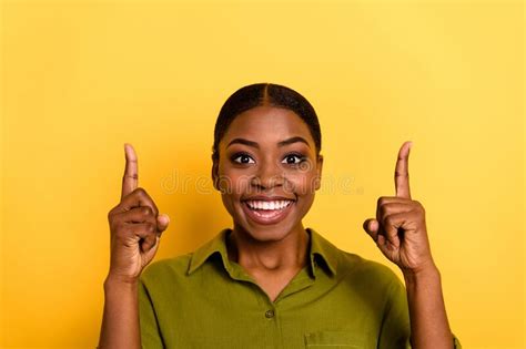 Portrait of Attractive Cheerful Brunette Girl Demonstrating Copy Blank Space Isolated Over ...