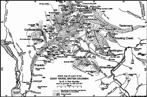 Munday expedition map of Mystery Mountain (Mount Waddington), showing... | Download Scientific ...