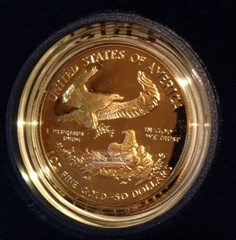 1986 $50 1 Oz Gold American Eagle Coin With Case, Box And Certification