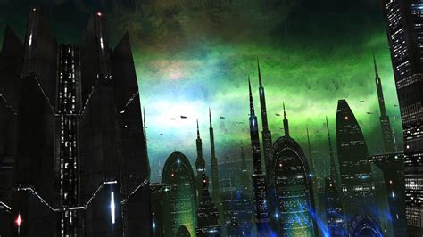 Alien city | Fantasy landscape, Futuristic city, Live wallpapers