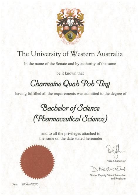 Bachelor degree certificate