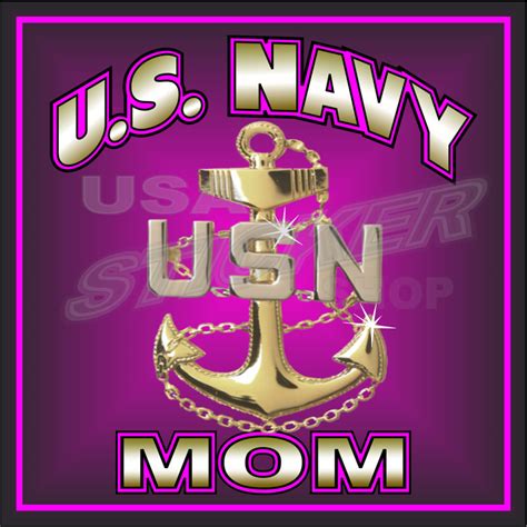 U.S. Navy Mom Sticker - Item #N-122 - USA Military Stickers and Custom Design Decals