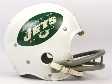 Lot Detail - 1970's New York Jets Game Worn Football Helmet (MEARS LOA)