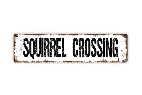 Squirrel Crossing Sign Funny Farm Ranch Metal Sign Farmhouse - Etsy