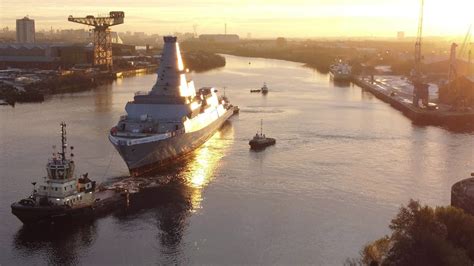 First drone photos of HMS Glasgow in the water