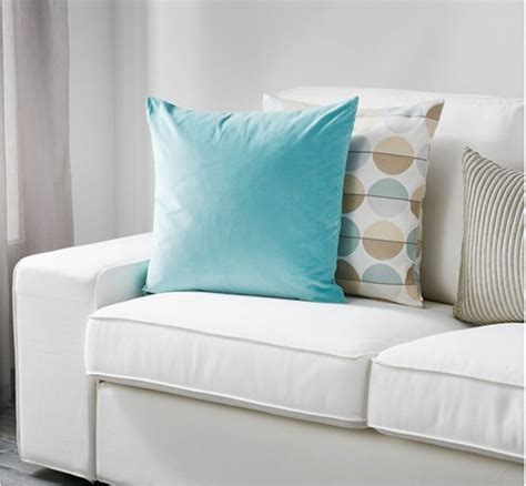 IKEA Sanela Cushion COVER Pillow Sham 20" x 20" Velvet LIGHT TURQUOISE Blue New