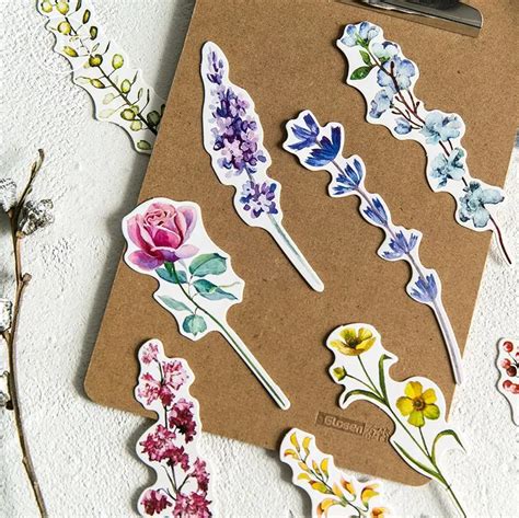 Flowers Shaped Colorful Bookmarks, 30 PCS , Perfect Literary Gifts for Men and Women-in Bookmark ...