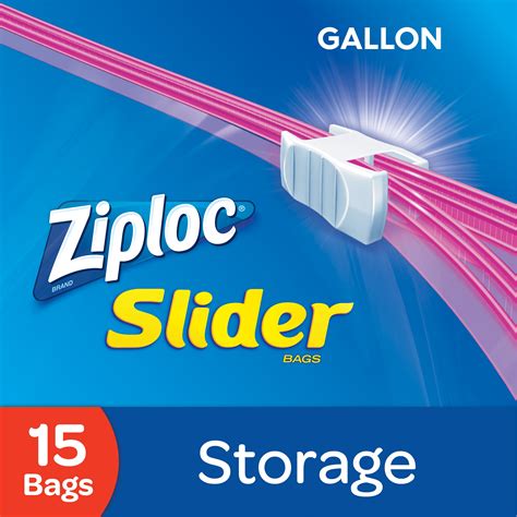 Ziploc Slider Storage Bags, Gallon, 15 Ct - Walmart.com