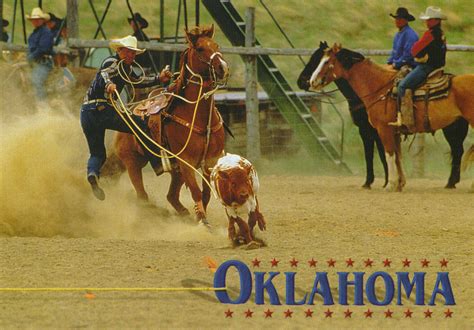 Oklahoma Rodeo Postcard | Oklahoma cattle roping. | Flickr