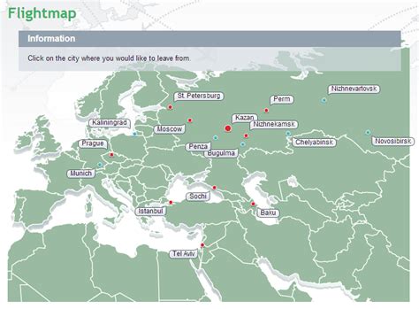 Tatarstan Airlines route map