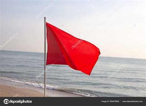 Red Flag Warning Sign Beach Stock Photo by ©Bowonpat 684976906