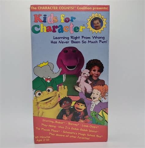 Kids For Character (VHS, 1996) The Character Counts Coalition Barney Rare Barney 45986021007 | eBay