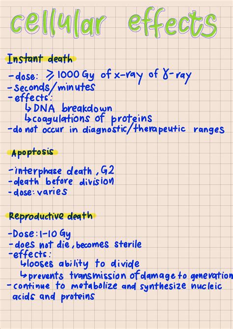 Cellular effects of irradiation - Radiobiology and Radiation Safety - UiTM - Studocu