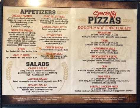 Menu at Mountain Pizza pizzeria, Portola