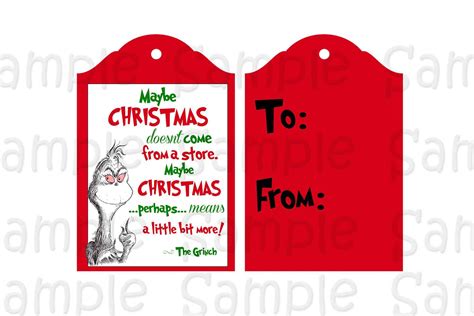 Grinch Gift Tags Printable - Printable Word Searches