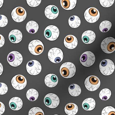 crazy eyes - halloween - dark grey Fabric | Spoonflower