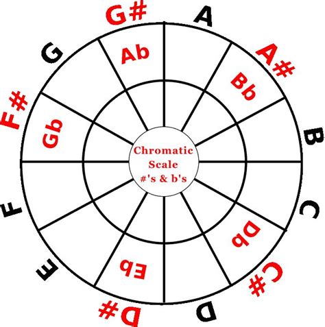 Chromatic scale notes circle of fifths display | Guitar chords, Guitar ...