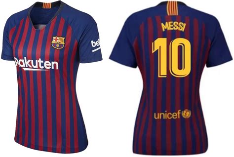 Lionel Messi Barcelona #10 Womens Soccer Jersey Home Short Sleeve Adult ...