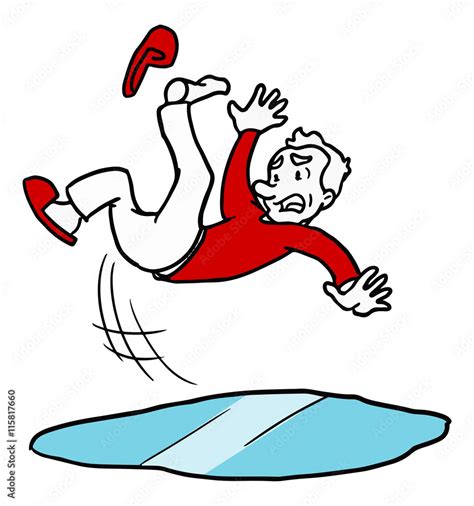 Cartoon man slipping and falling Stock Vector | Adobe Stock